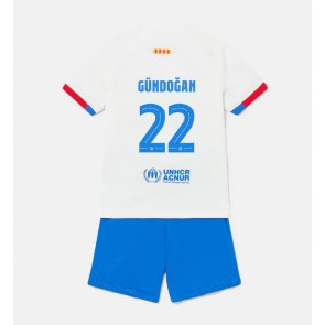 Barcelona Ilkay Gundogan #22 Bortaställ Barn 2023-24 Kortärmad (+ Korta byxor)